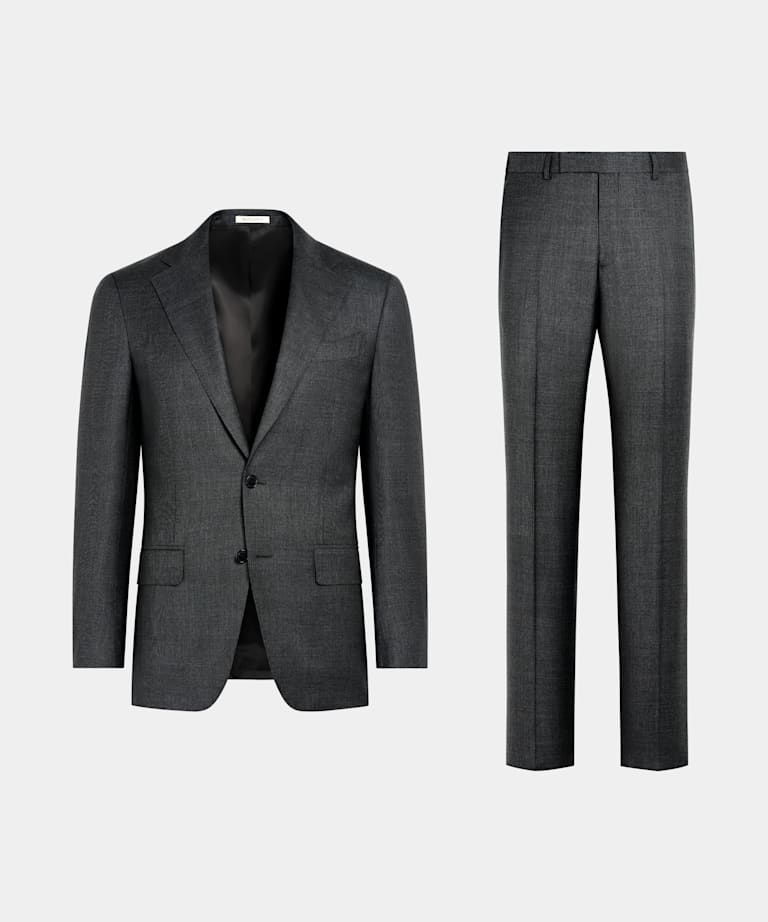 Dark Grey Tailored Fit Milano Suit