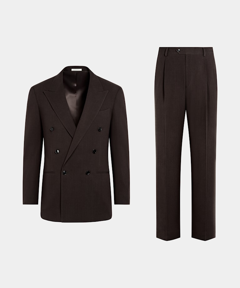 Dark Brown Relaxed Fit Roma Suit