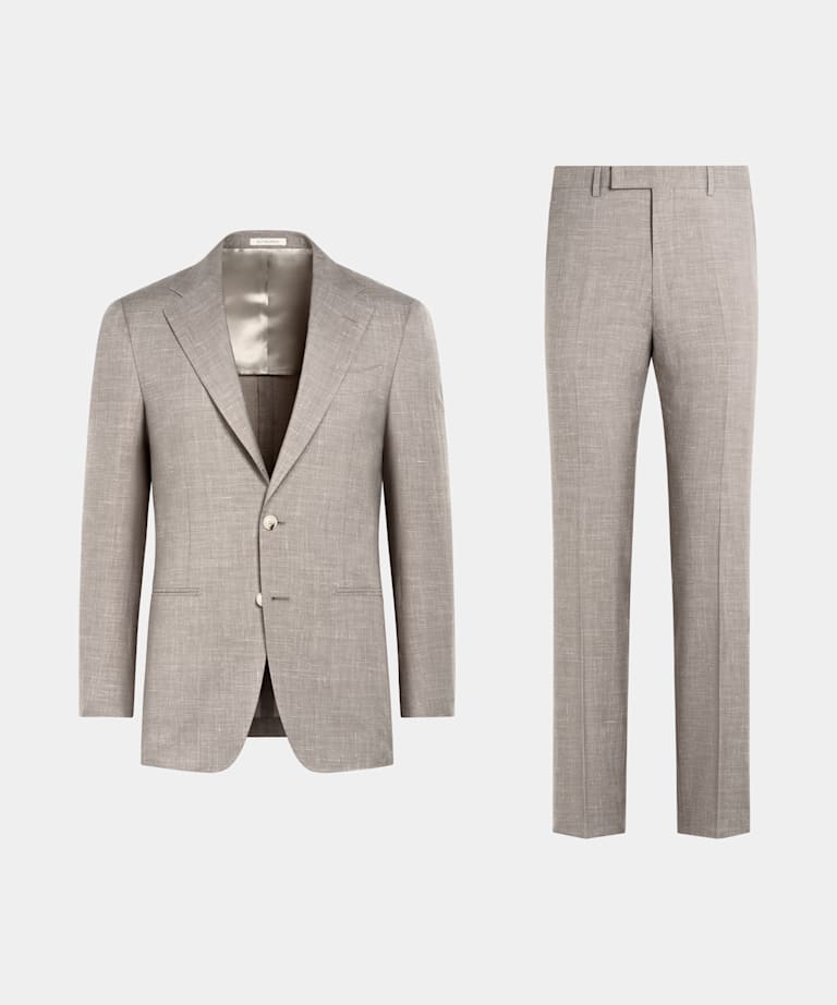 Light Taupe Tailored Fit Havana Suit