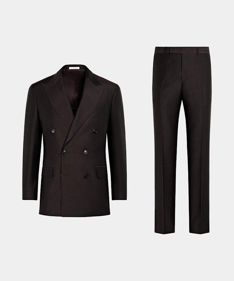 Dark Brown Tailored Fit Milano Suit