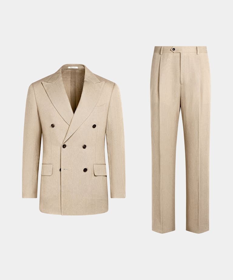 Costume Milano coupe tailored marron clair