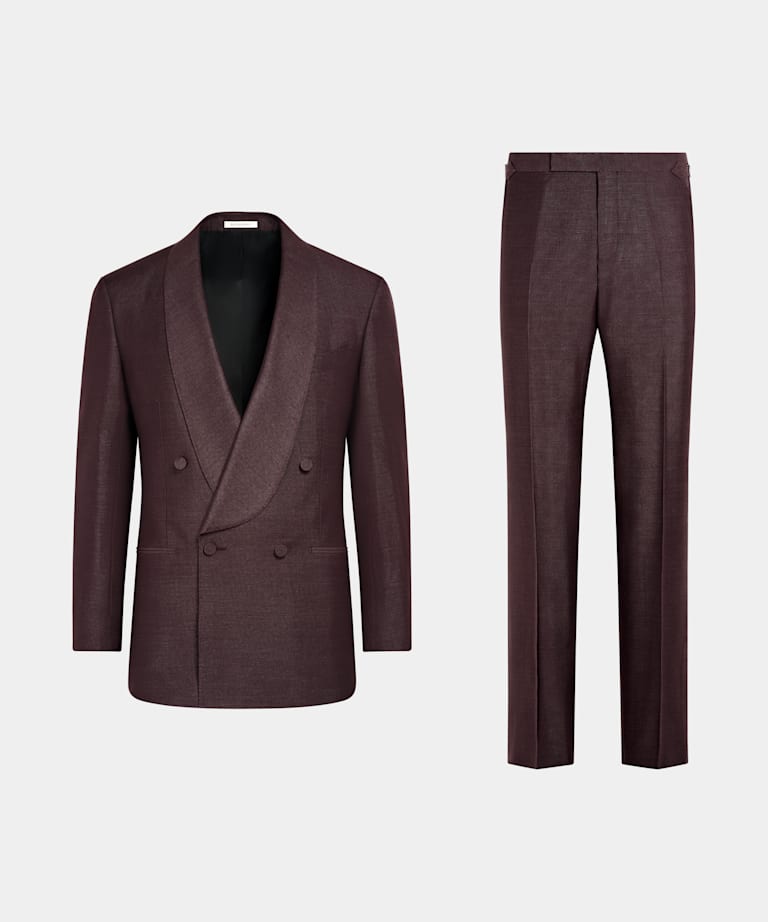 Burgundy Tailored Fit Milano Tuxedo