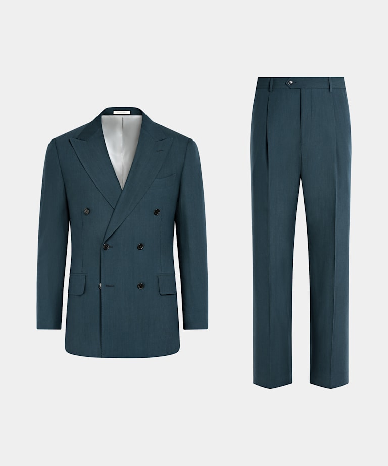Mid Blue Tailored Fit Milano Suit