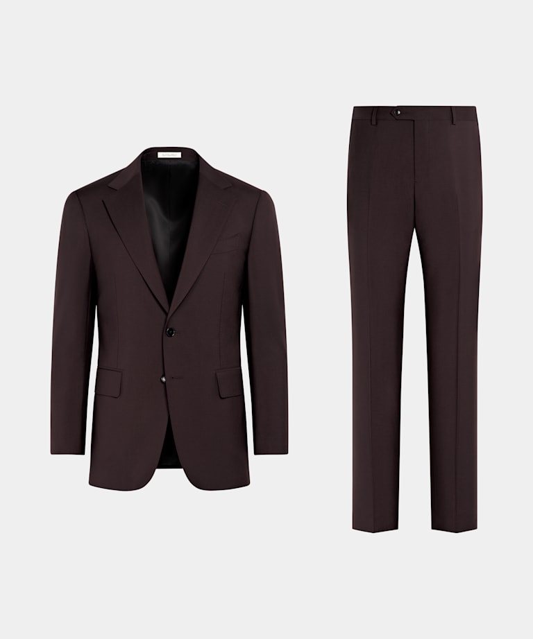 Abito Milano Tailored Fit rosso scuro