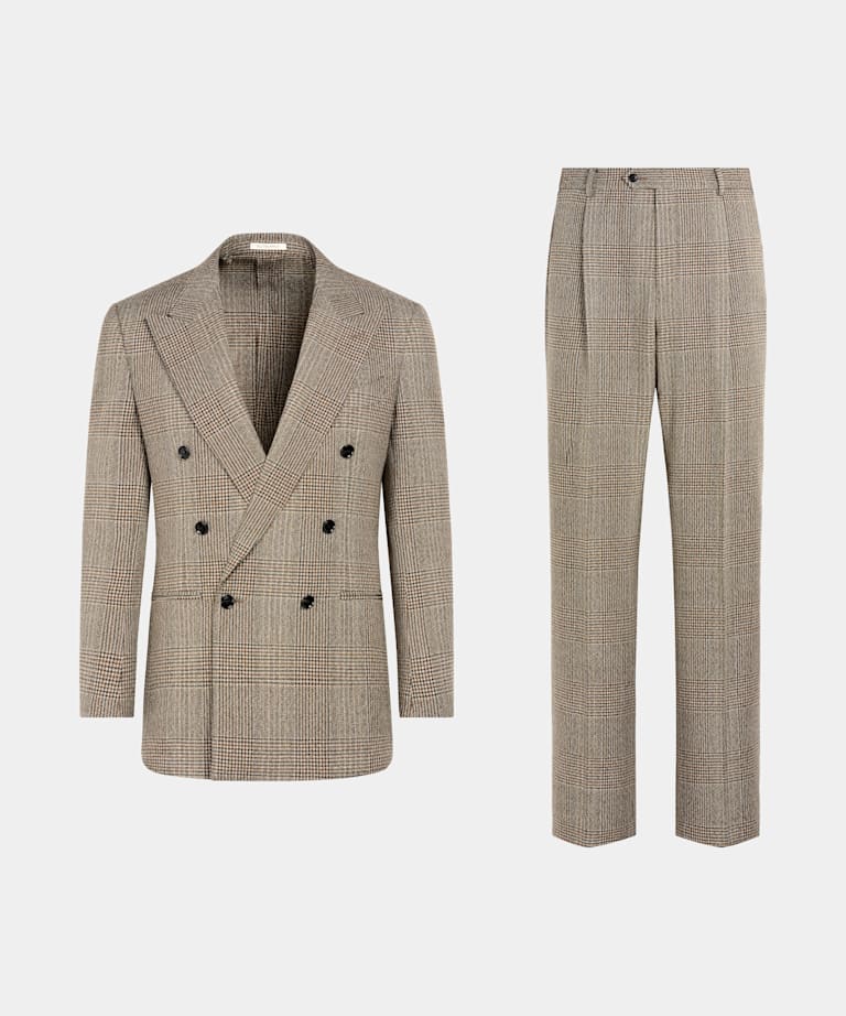 Abito Roma relaxed fit marrone medio a quadri