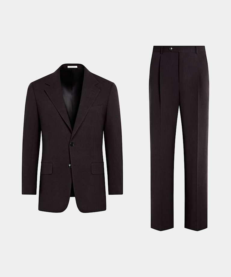 Dark Red Relaxed Fit Roma Suit