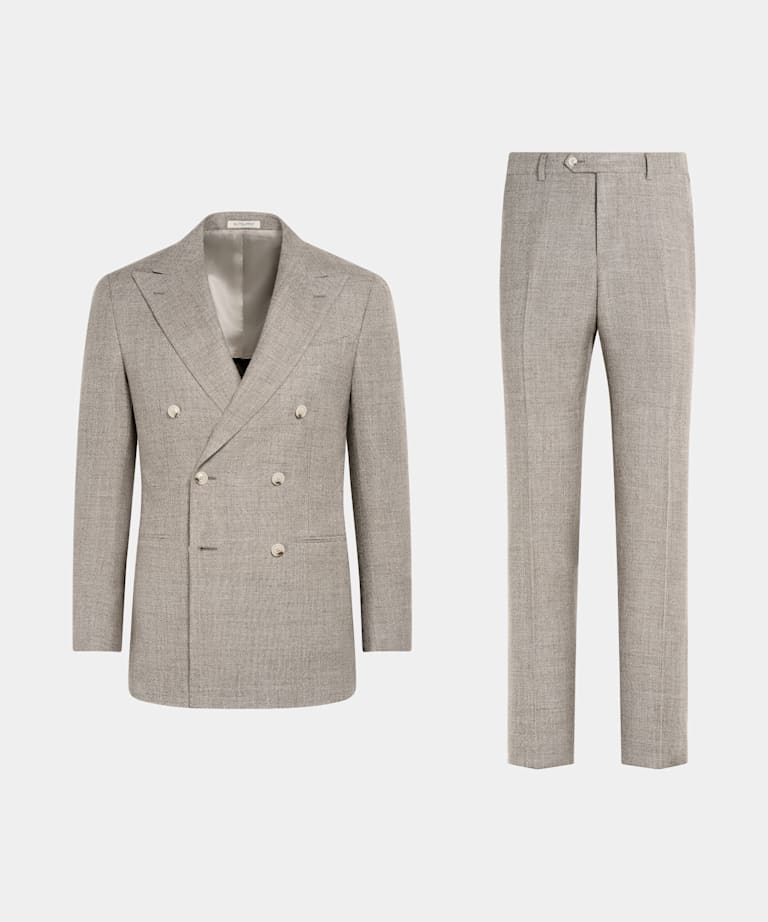Light Taupe Tailored Fit Havana Suit