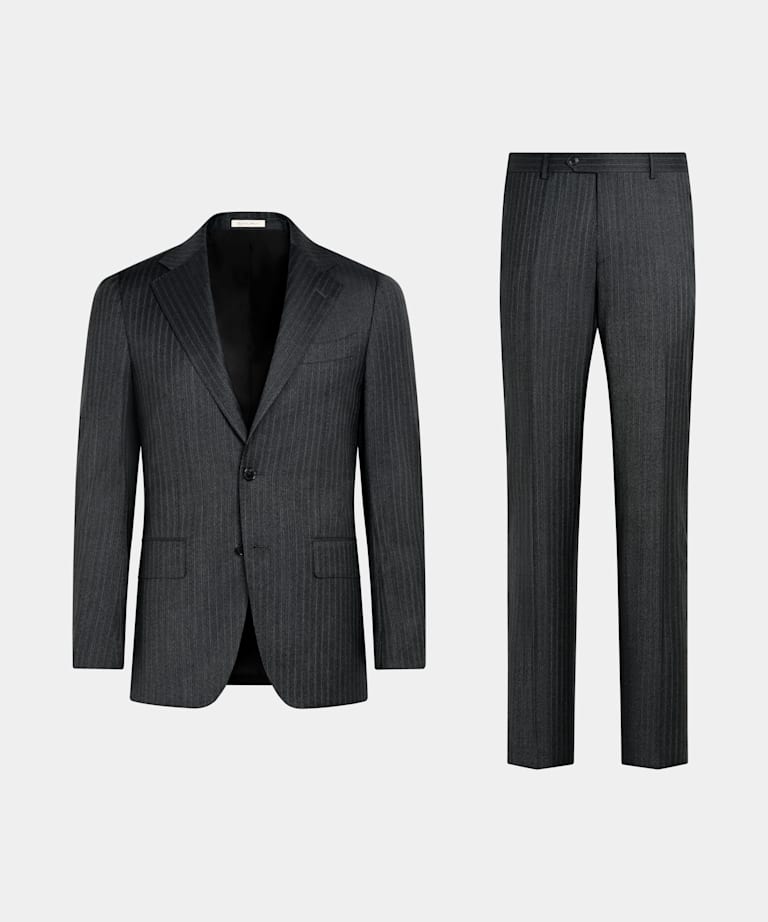 Abito Havana grigio scuro a righe tailored fit