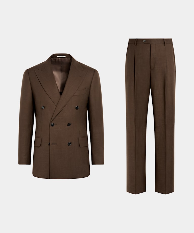 Mid Brown Tailored Fit Milano Suit