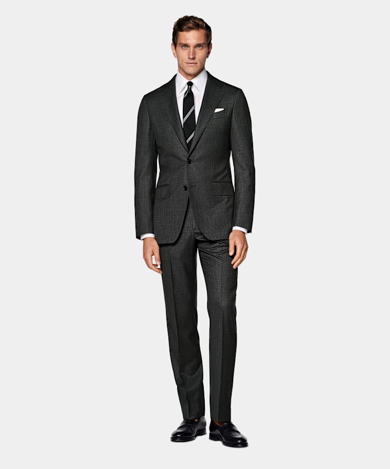 Dark Grey Tailored Fit Milano Suit