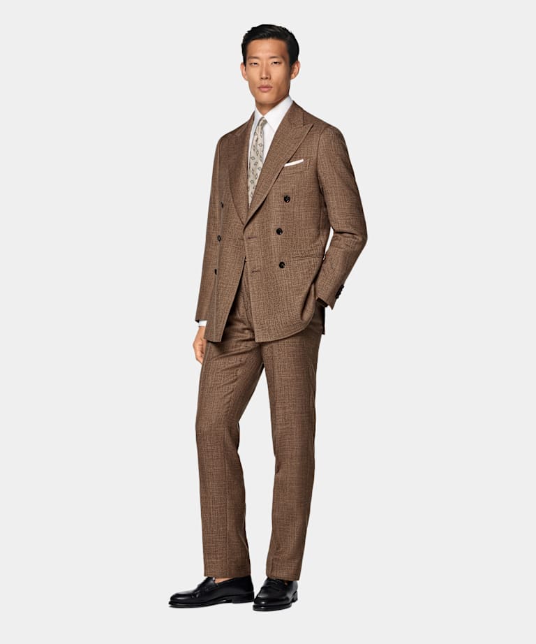 Garnitur Havana tailored fit brązowy