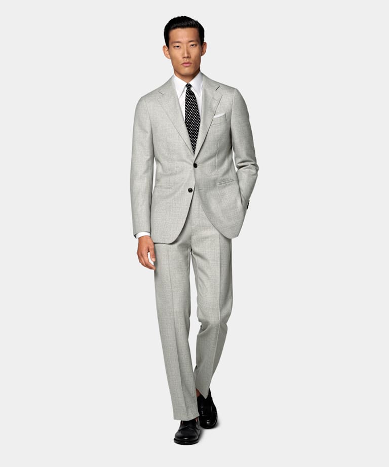 Havana 浅灰色合体身型西装