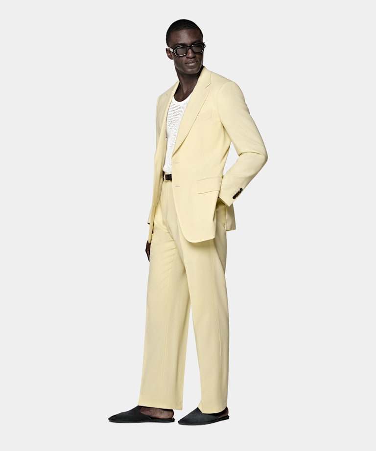Garnitur Milano tailored fit ż&oacute;łty