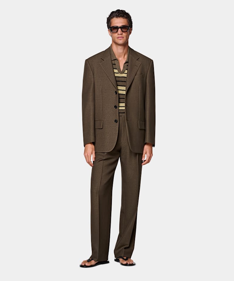 Mid Green Relaxed Fit Brera Suit