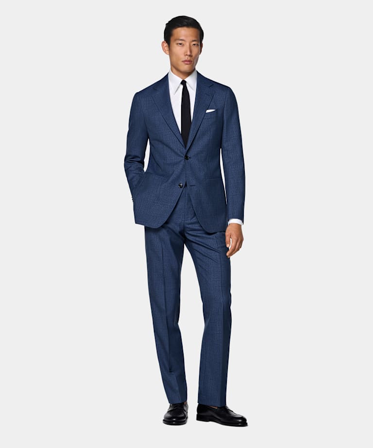 Mid Blue Perennial Tailored Fit Havana Suit