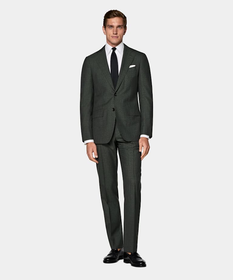 Traje Perennial Havana verde oscuro corte Tailored