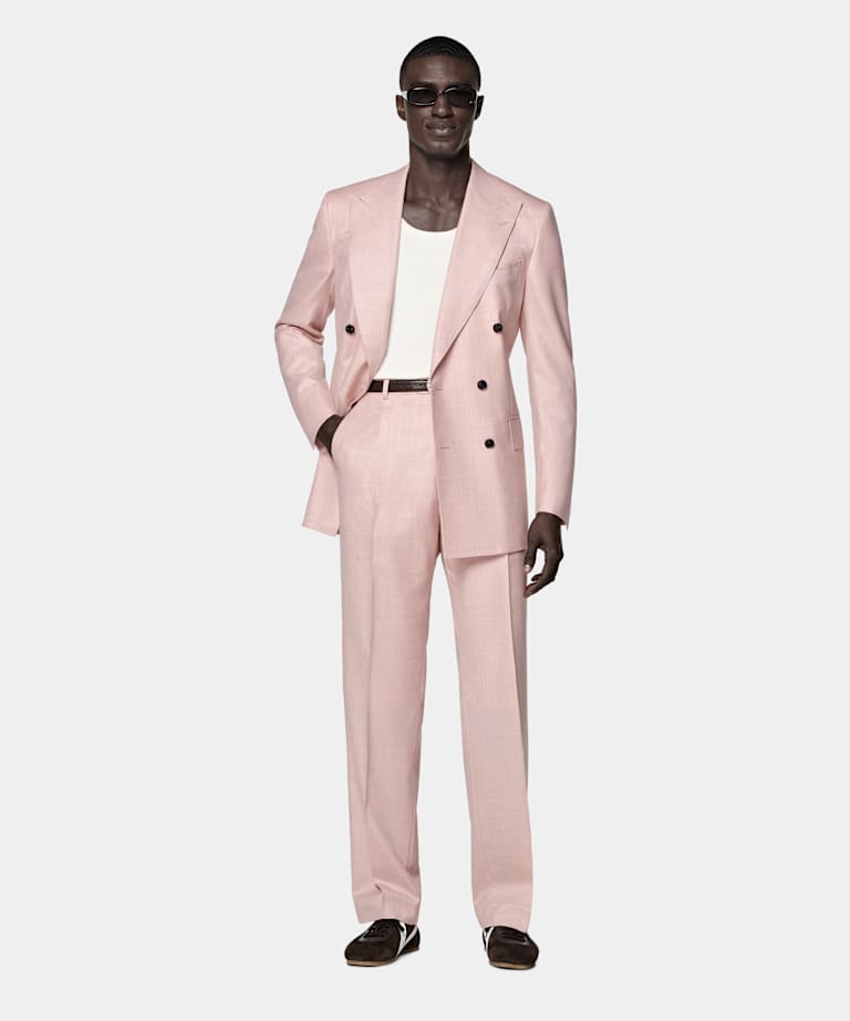 Traje Milano tailored fit rosa