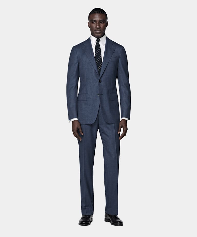 Mid Blue Tailored Fit Havana Suit