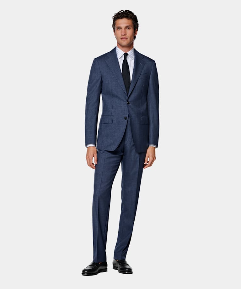 Costume Perennial Havana coupe Tailored bleu moyen