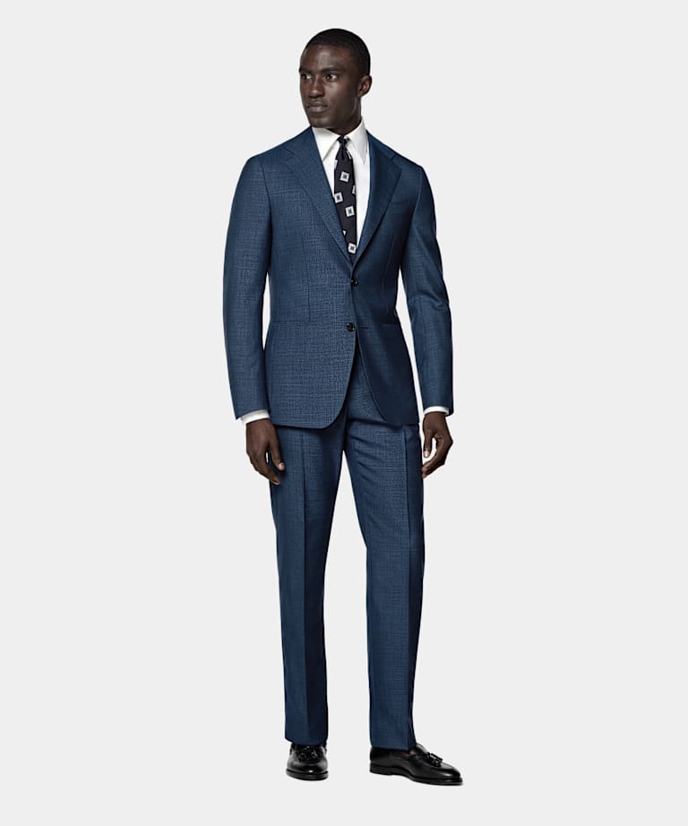 Abito Havana Perennial a quadri blu tailored fit