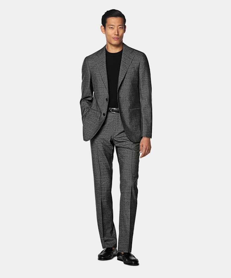 Garnitur Perennial Havana tailored fit szary w kratkę