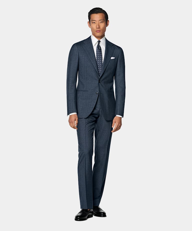 Traje Perennial Havana pata de gallo azul marino corte Tailored