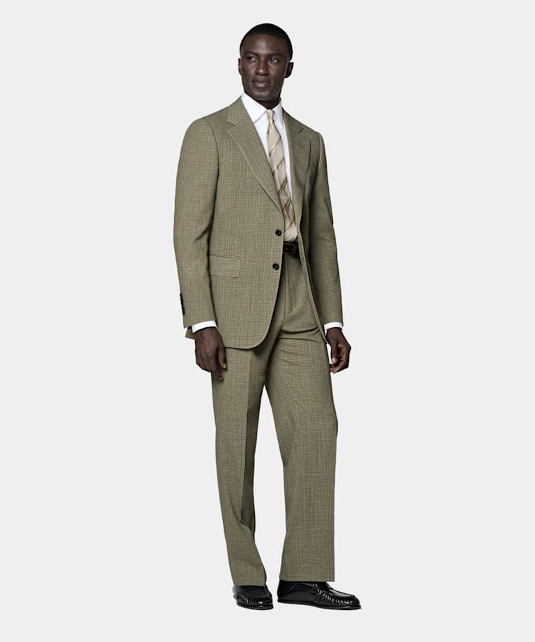 Costume Milano coupe tailored fit vert moyen