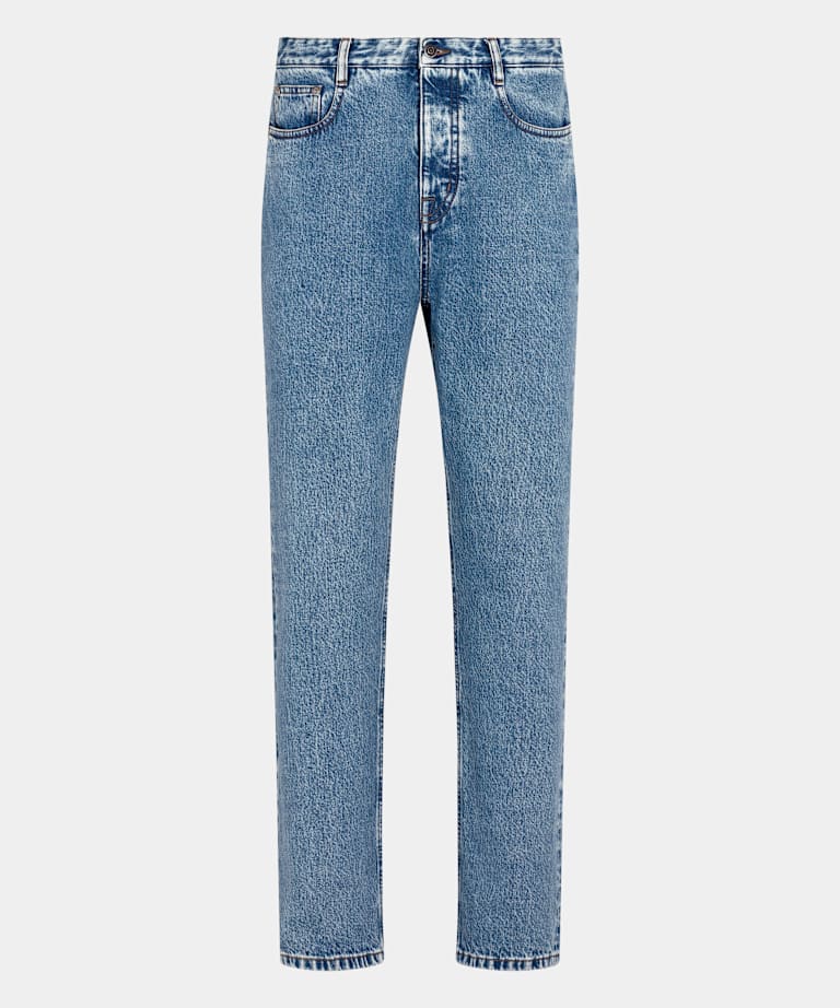 Vaqueros azul intermedio washed Straight Leg