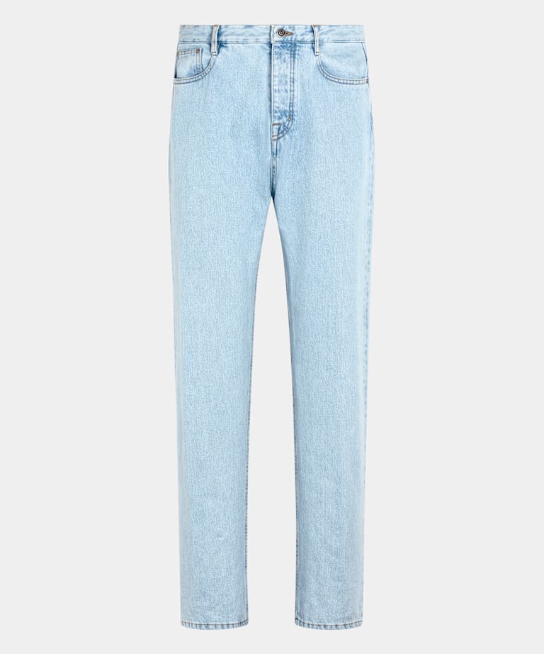 Light Blue Straight Leg Jeans
