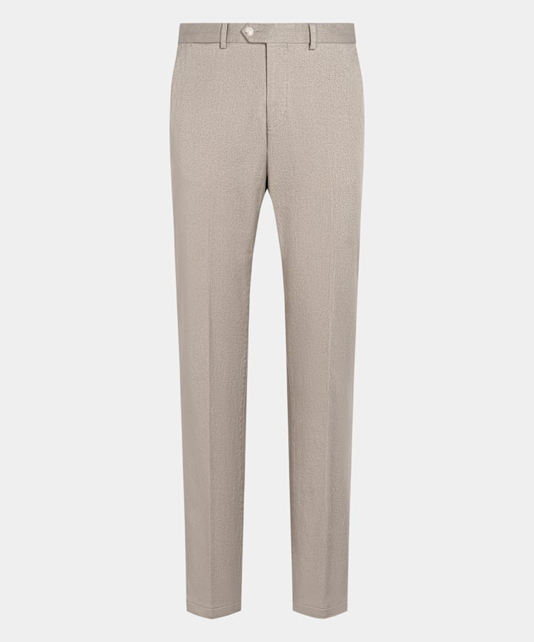 Taupe Slim Leg Straight Chinos
