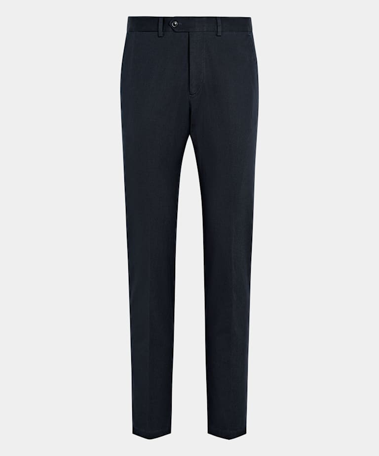 Navy Slim Leg Straight Chinos