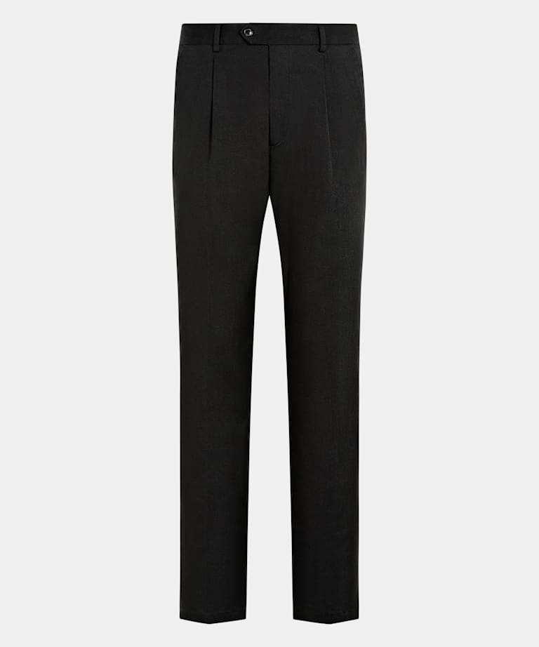 Black Wide Leg Tapered Chinos