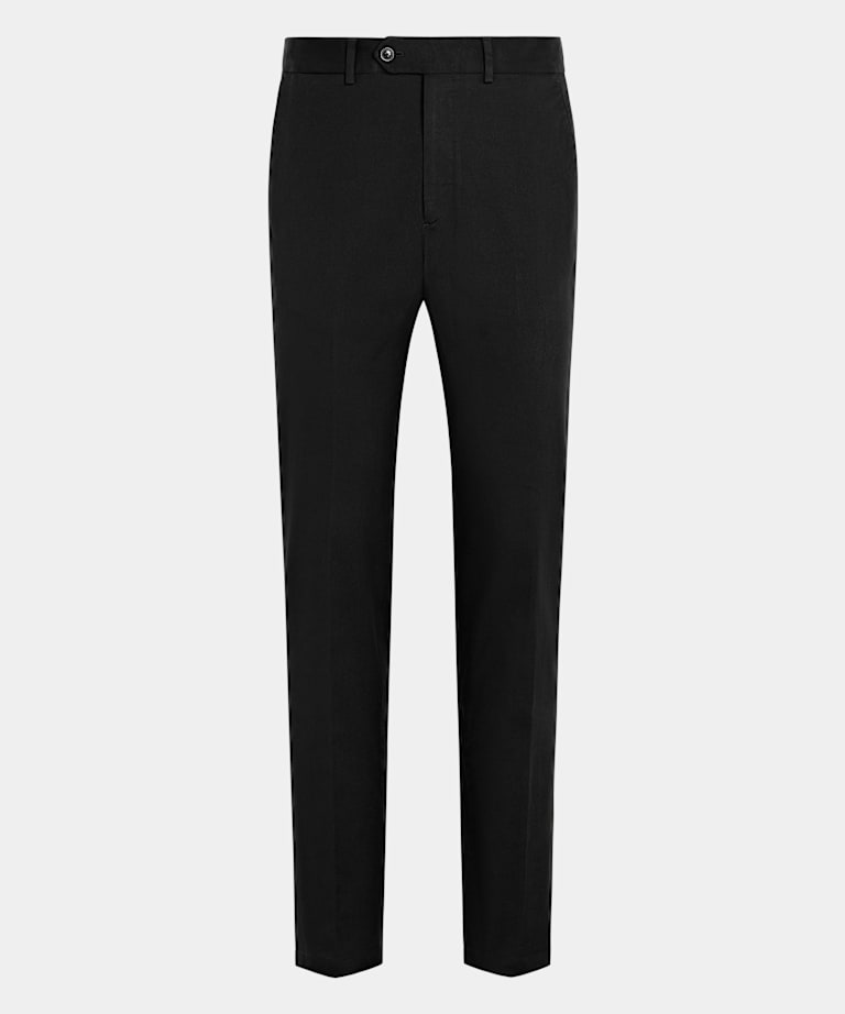 Black Slim Leg Straight Chinos