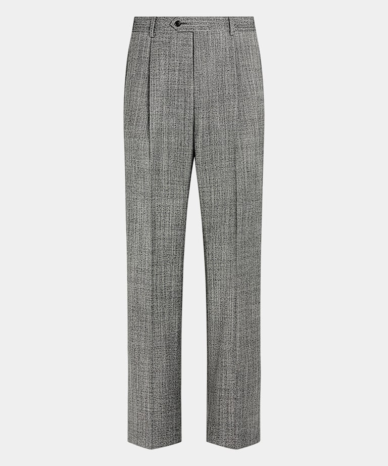 Black Wide Leg Straight Trousers