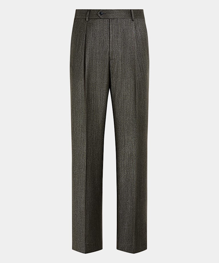 Green Wide Leg Straight Trousers