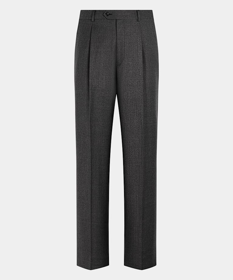 Dark Grey Wide Leg Straight Trousers