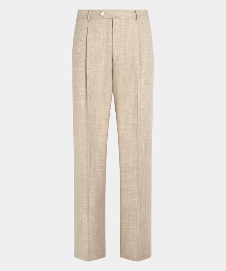 Light Brown Wide Leg Straight Trousers