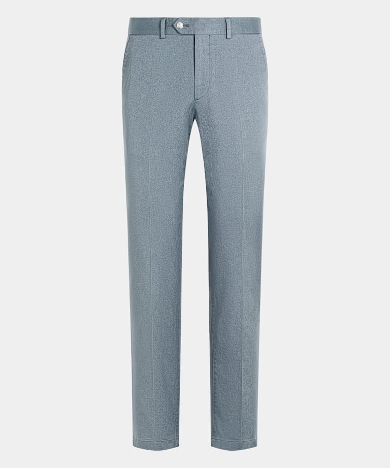 Mid Blue Slim Leg Straight Chinos