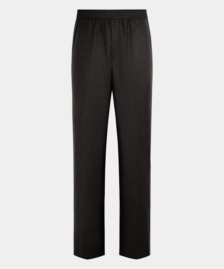 Dark Brown Wide Leg Straight Trousers