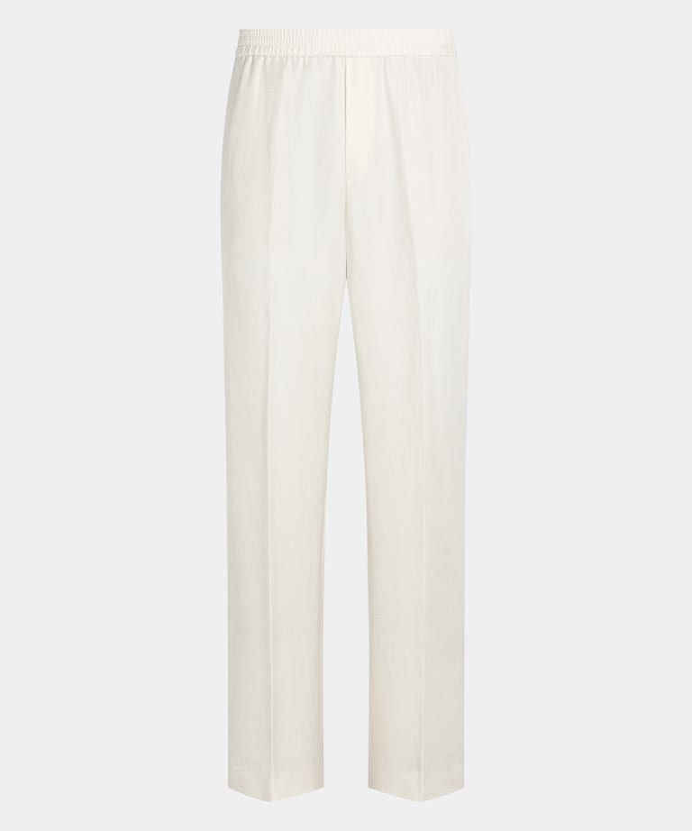 Off-White Wide Leg Straight Trousers