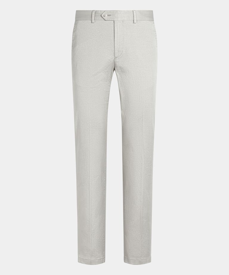 Light Grey Slim Leg Straight Chinos