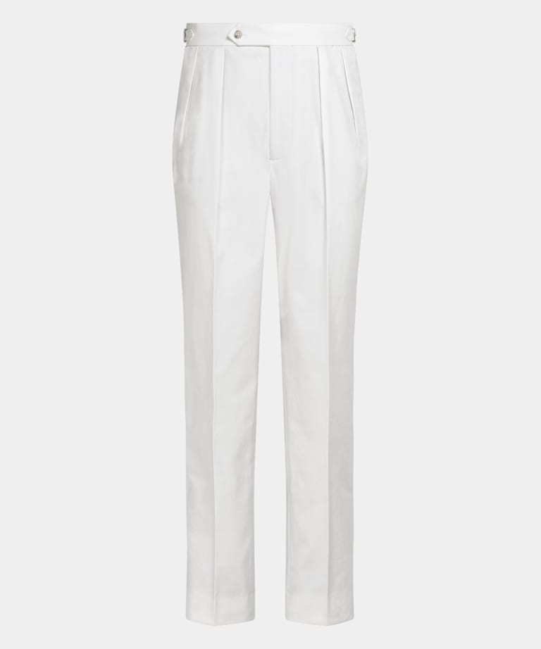Off-White Wide Leg Tapered Trousers