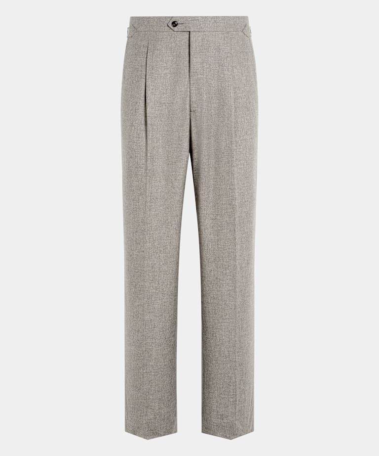 Taupe Wide Leg Straight Trousers