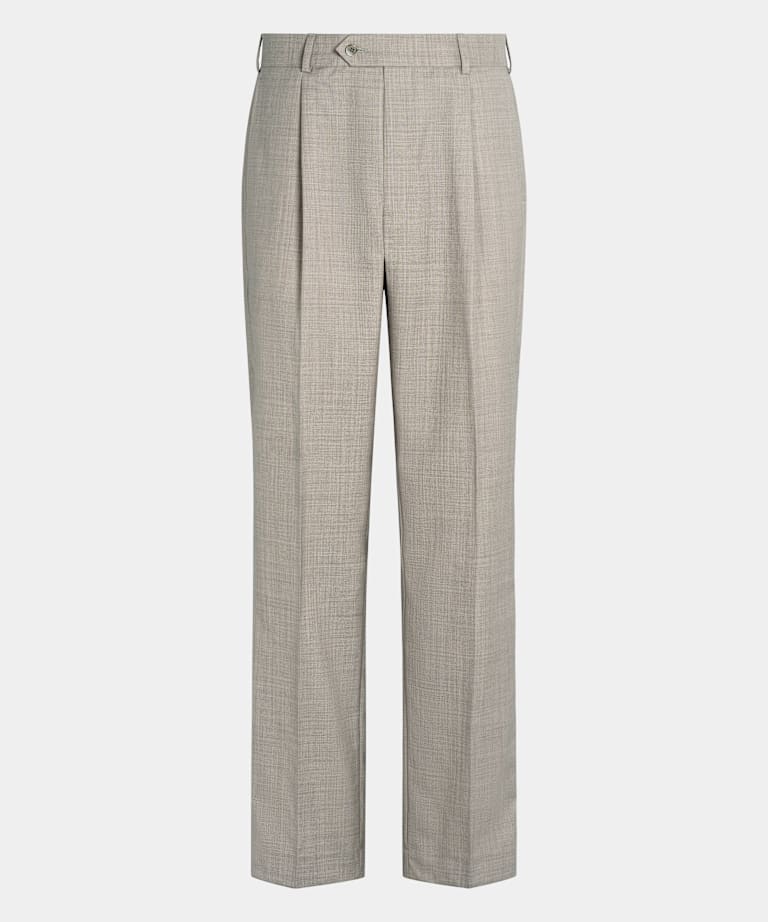 Light Taupe Wide Leg Straight Trousers