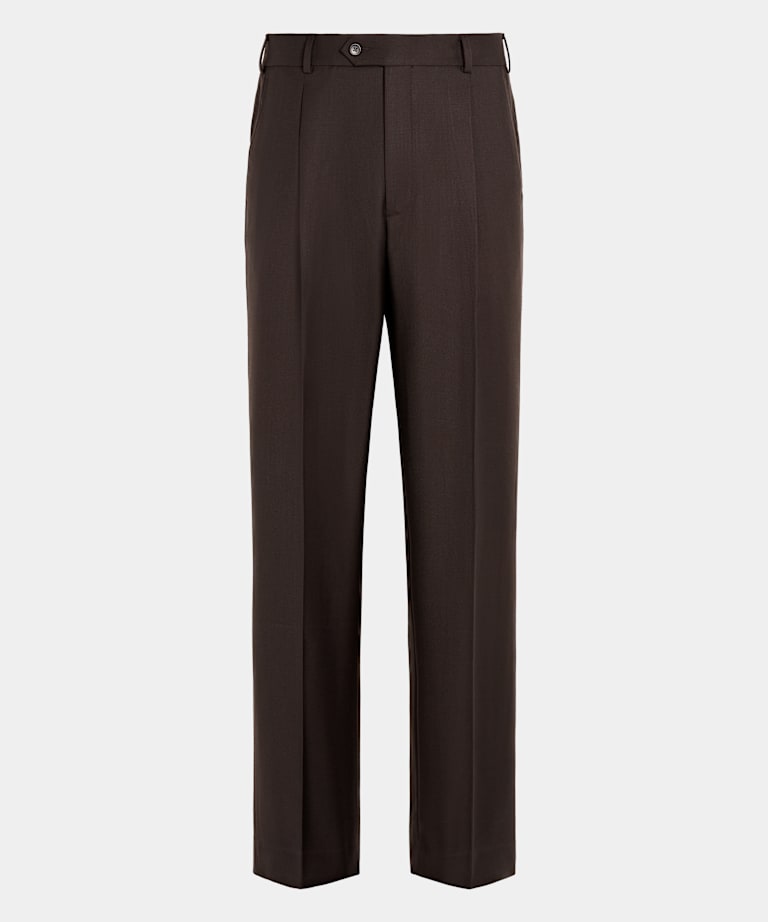 Pantalones marrón oscuro Wide Leg Straight