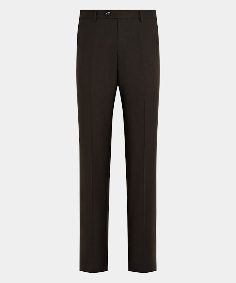 Dark Brown Straight Leg Trousers