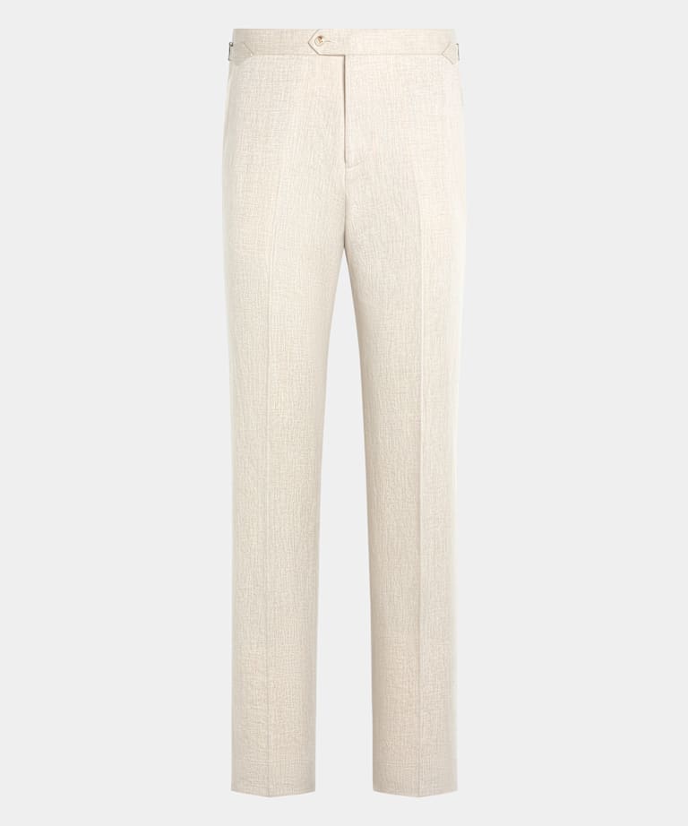 Sand Straight Leg Suit Trousers