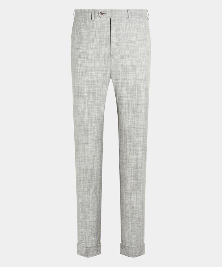 Pantalones de traje gris claro Slim Leg Tapered