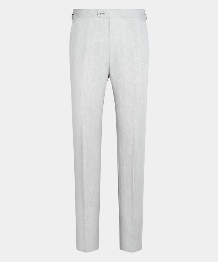 Light Grey Slim Leg Straight Suit Trousers