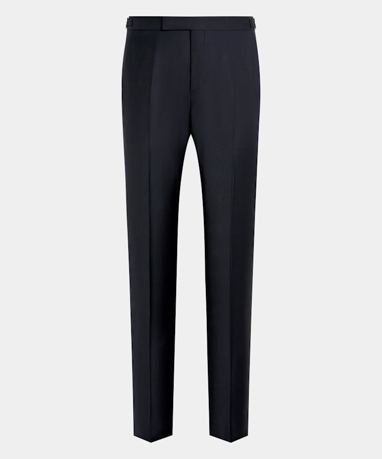  Navy Slim Leg Straight Tuxedo Pants
